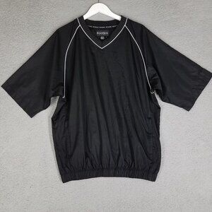 FootJoy Pullover Jacket Adult Large Black Golf Windbreaker Short Sleeve Men's